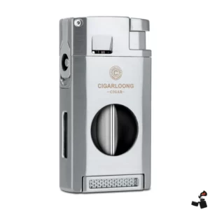 Briquet Cigare Multifonction Turbine – Coupe-Cigare Intégré & Perforateur | Briquet Jet Coupe-Vent Rechargeable Butane