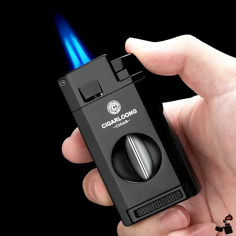 Briquet Cigare Multifonction Turbine – Coupe-Cigare Intégré & Perforateur | Briquet Jet Coupe-Vent Rechargeable Butane 2 Briquet Cigare Multifonction Turbine – Coupe-Cigare Intégré & Perforateur | Briquet Jet Coupe-Vent Rechargeable Butane Flamme