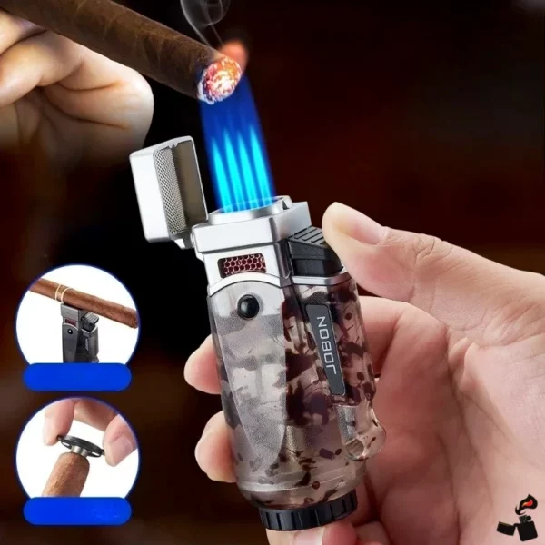 Briquet JOBON Magnum – Flamme Bleue Type Pistolet Rechargeable Flamme