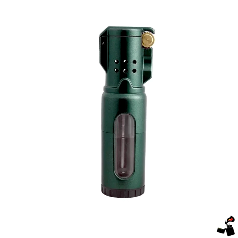 Briquet Tempête Triple Jet Flamme Réglable Coupe-Vent Butane Rechargeable Avec Poinçon - Puissant Et Fiable