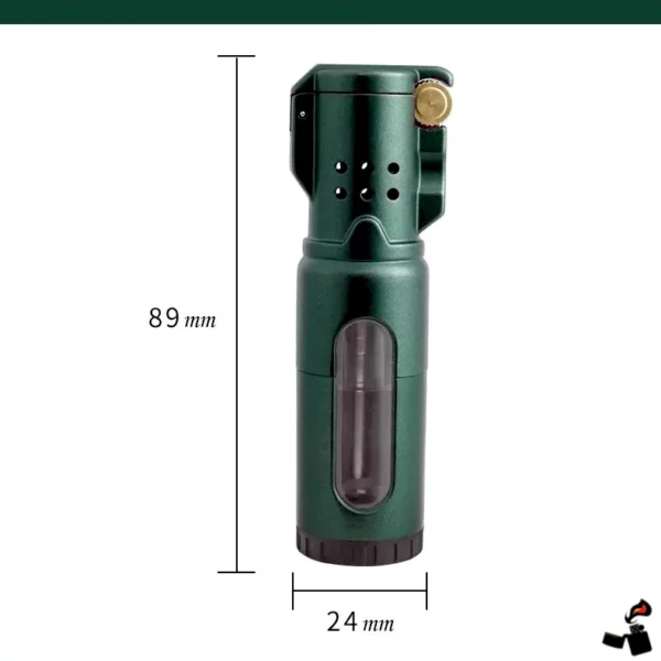 Briquet JOBON Triple Flamme à Meule – Rechargeable, Coupe-Vent, Design Métallique Taille