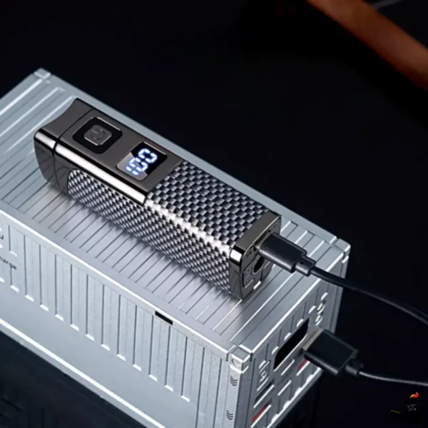 Briquet Triple Flamme Jet – Coupe-Cigare Intégré USB Gaz Charge
