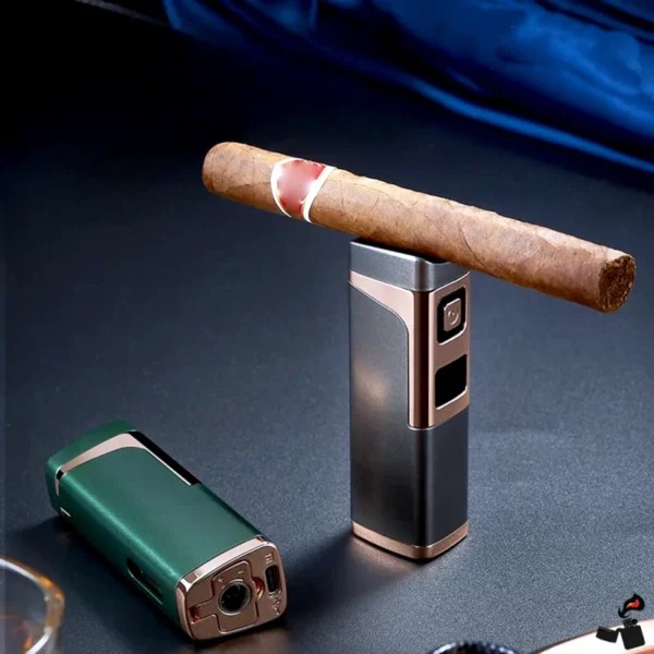 Briquet Triple Flamme Jet – Coupe-Cigare Intégré USB Gaz Cigare