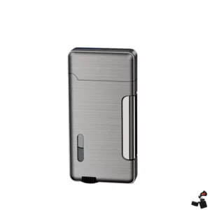 Briquet Turbo Double Flamme à Pression Latérale – Métal Fenêtre