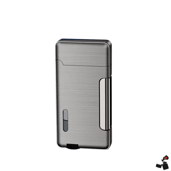 Briquet Turbo Double Flamme à Pression Latérale – Métal Fenêtre