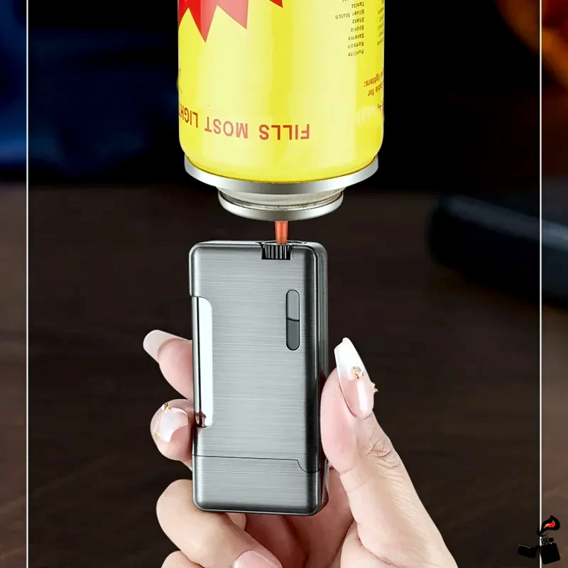 Briquet Turbo Double Flamme à Pression Latérale – Métal Fenêtre 8 Briquet Turbo Double Flamme à Pression Latérale – Métal Fenêtre Gaz