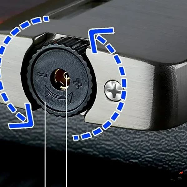 Briquet Turbo Double Flamme à Pression Latérale – Métal Fenêtre Roue