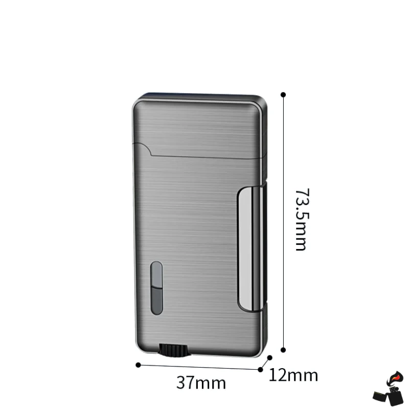 Briquet Turbo Double Flamme à Pression Latérale – Métal Fenêtre 9 Briquet Turbo Double Flamme à Pression Latérale – Métal Fenêtre Taille 2