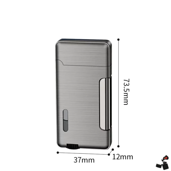 Briquet Turbo Double Flamme à Pression Latérale – Métal Fenêtre Taille