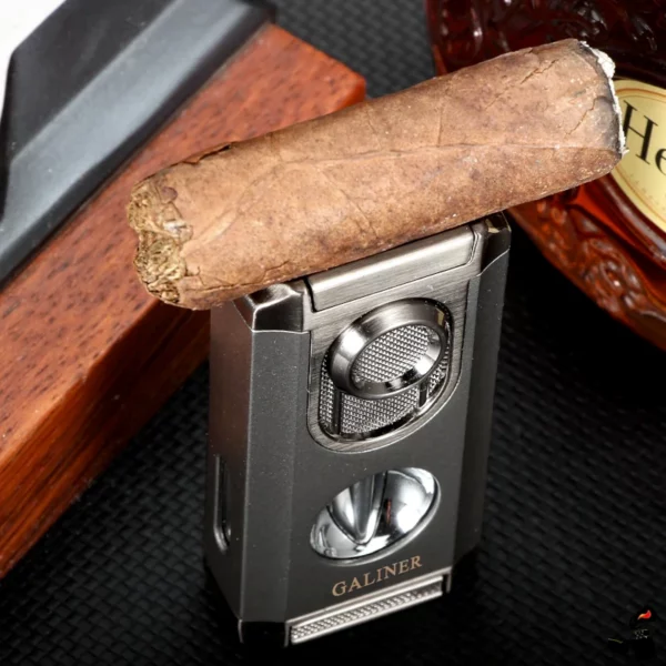GALINER Briquet Cigare Triple Flamme Coupe‑Cigare en V Premium Cigare
