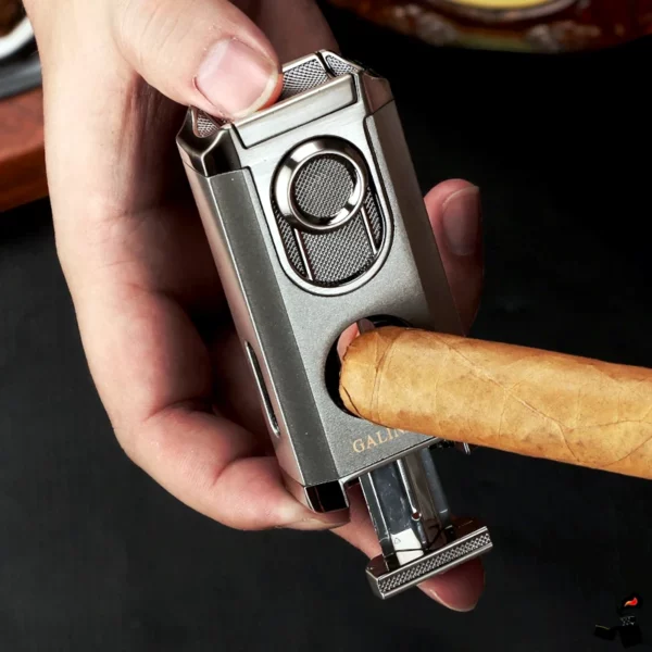 GALINER Briquet Cigare Triple Flamme Coupe‑Cigare en V Premium Coupe