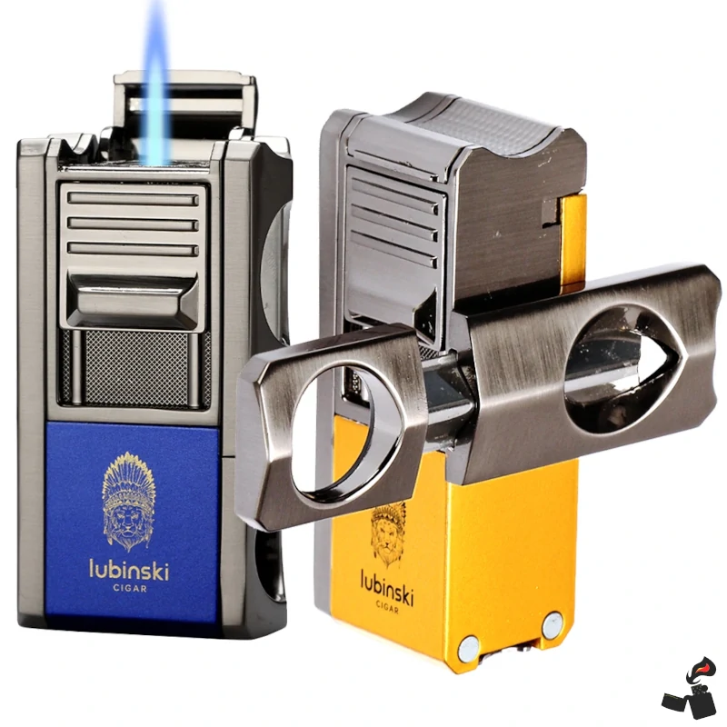 LUBINSKI Briquet Cigare 1 Jet – Coupe‑Cigare en V + Poinçon Multifonction – Gaz Butane 2 LUBINSKI Briquet Cigare 1 Jet – Coupe‑Cigare en V + Poinçon Multifonction – Gaz Butane Fonctions