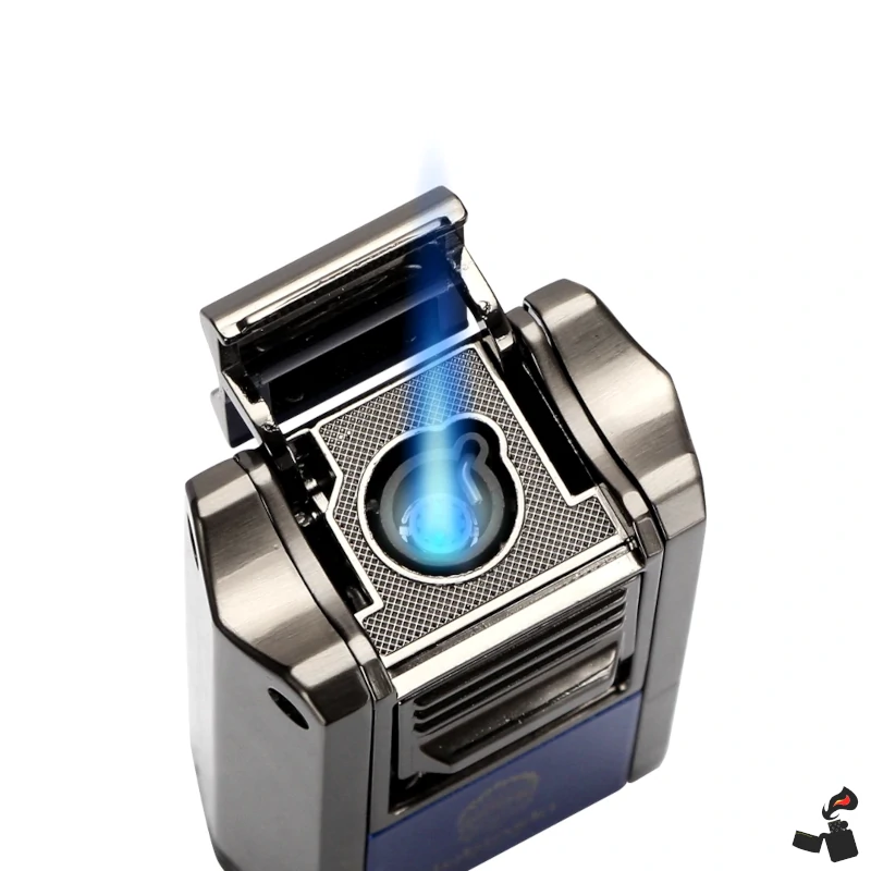 LUBINSKI Briquet Cigare 1 Jet – Coupe‑Cigare en V + Poinçon Multifonction – Gaz Butane 1 LUBINSKI Briquet Cigare 1 Jet – Coupe‑Cigare en V + Poinçon Multifonction – Gaz Butane