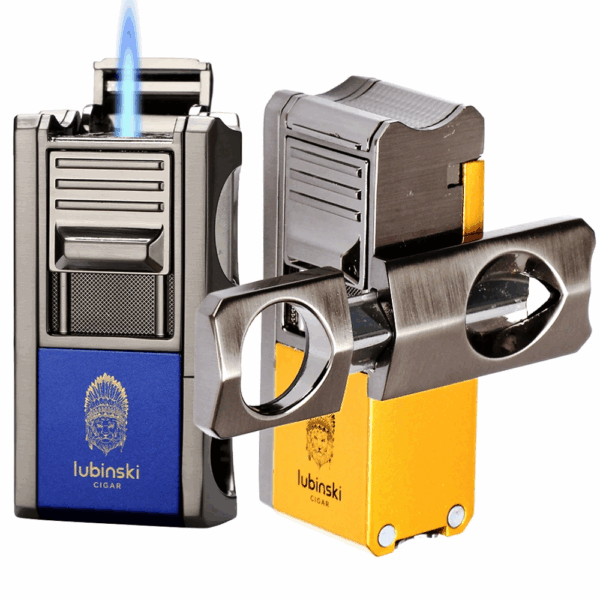 LUBINSKI Briquet Cigare 1 Jet – Coupe‑Cigare en V + Poinçon Multifonction – Gaz Butane – Image 6