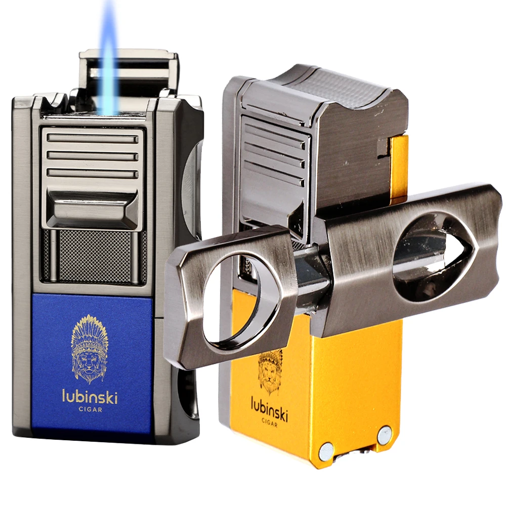 LUBINSKI Briquet Cigare 1 Jet – Coupe‑Cigare en V + Poinçon Multifonction – Gaz Butane 6 LUBINSKI Briquet Cigare 1 Jet – Coupe‑Cigare en V + Poinçon Multifonction – Gaz Butane – Image 6