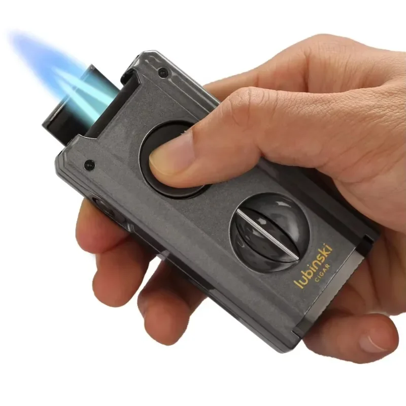 🔥 LUBINSKI Briquet Cigare Flamme Bleue – Coupe‑Cigare + Poinçon Intégré 2 🔥 LUBINSKI Briquet Cigare Flamme Bleue – Coupe‑Cigare + Poinçon Intégré – Image 2