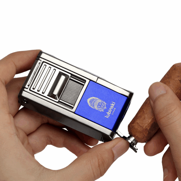LUBINSKI Briquet Cigare 1 Jet – Coupe‑Cigare en V + Poinçon Multifonction – Gaz Butane – Image 3