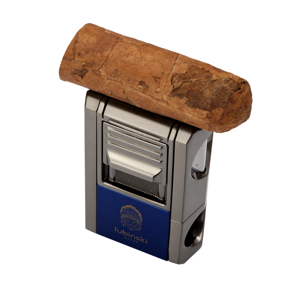 LUBINSKI Briquet Cigare 1 Jet – Coupe‑Cigare en V + Poinçon Multifonction – Gaz Butane 2 LUBINSKI Briquet Cigare 1 Jet – Coupe‑Cigare en V + Poinçon Multifonction – Gaz Butane – Image 2