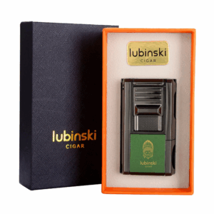 LUBINSKI Briquet Cigare 1 Jet – Coupe‑Cigare en V + Poinçon Multifonction – Gaz Butane