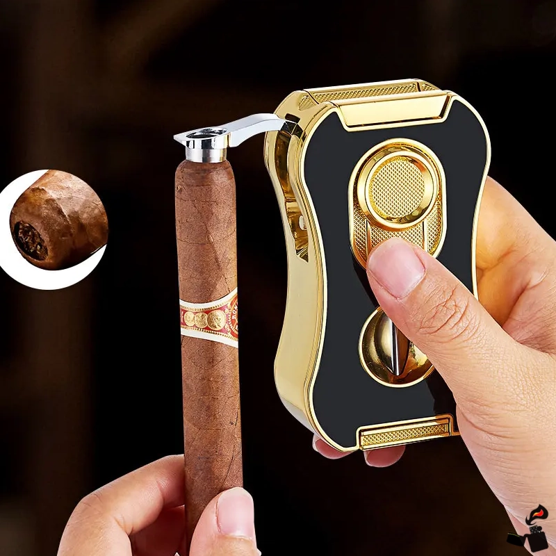Briquet Cigare 4 Flammes Bleues 6 Fonctions 5 Mini Tree Briquet Cigare 4 Flammes Bleues 6 Fonctions Coupe-Cigare