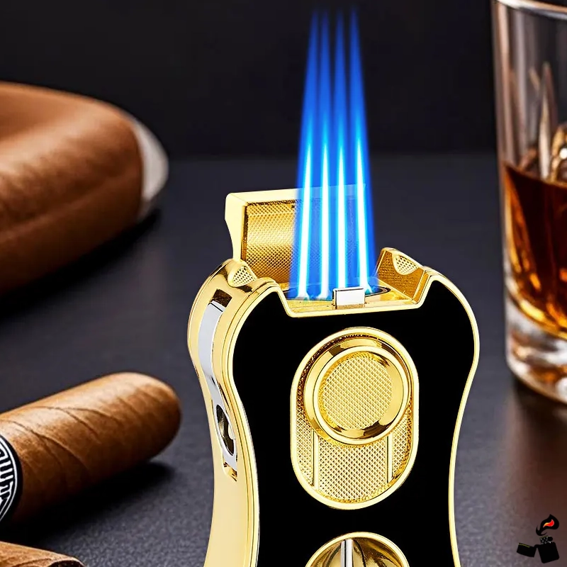 Briquet Cigare 4 Flammes Bleues 6 Fonctions 3 Mini Tree Briquet Cigare 4 Flammes Bleues 6 Fonctions Flamme