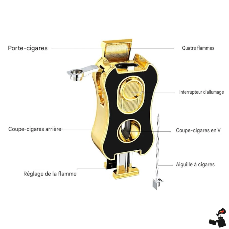 Briquet Cigare 4 Flammes Bleues 6 Fonctions 11 Mini Tree Briquet Cigare 4 Flammes Bleues Fonctions