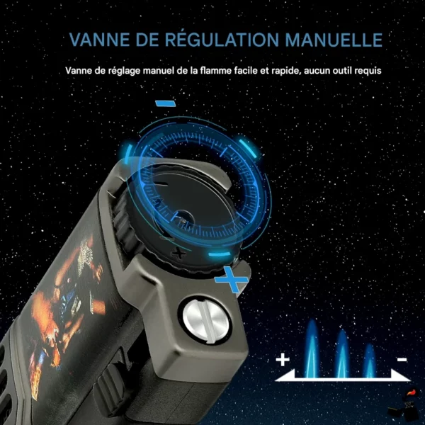 Premium Cigare – Briquet QuadraFlame 4 Jets - Coupe-Cigare, Porte-Cigare, Punch Intégré Roue