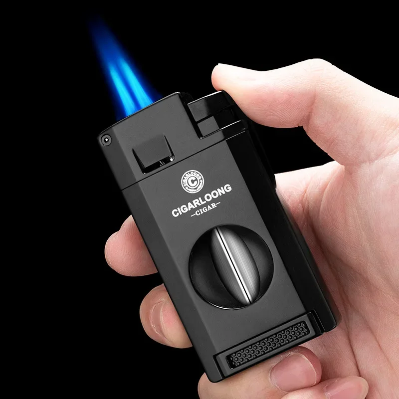 Briquet Cigare Multifonction Turbine – Coupe-Cigare Intégré & Perforateur | Briquet Jet Coupe-Vent Rechargeable Butane 1 Briquet Cigare Multifonction Turbine – Coupe-Cigare Intégré & Perforateur | Briquet Jet Coupe-Vent Rechargeable Butane