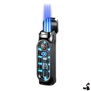 Briquet Cigare Intelligent Triple Flamme Directe, Digital, Perforateur