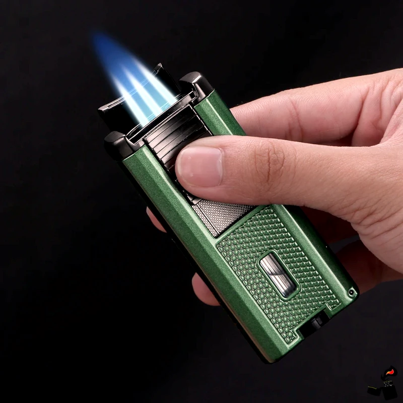 Briquet à Cigare LUBINSKI – Triple Flamme Jet avec Perce-Cigare, Support 9 Briquet à Cigare LUBINSKI – Triple Flamme Jet avec Perce-Cigare, Support Flamme