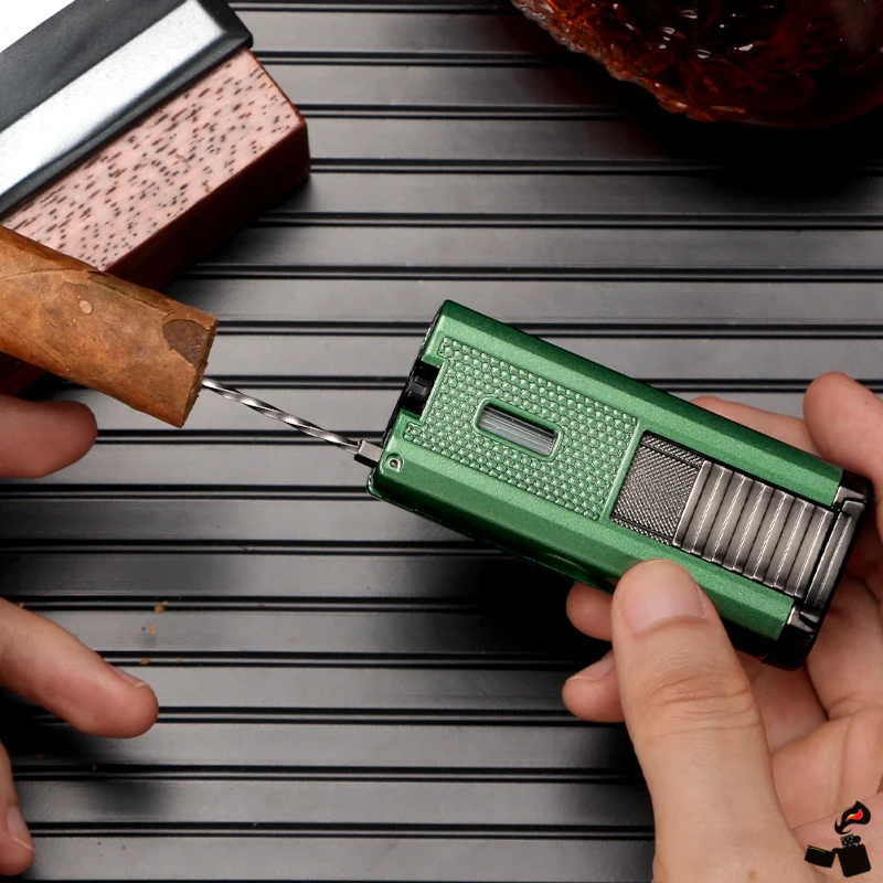 Briquet à Cigare LUBINSKI – Triple Flamme Jet avec Perce-Cigare, Support 5 Briquet à Cigare LUBINSKI – Triple Flamme Jet avec Perce-Cigare, Support Poinçon