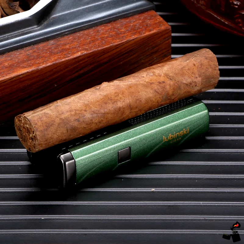 Briquet à Cigare LUBINSKI – Triple Flamme Jet avec Perce-Cigare, Support 3 Briquet à Cigare LUBINSKI – Triple Flamme Jet avec Perce-Cigare, Support Porte-Cigare