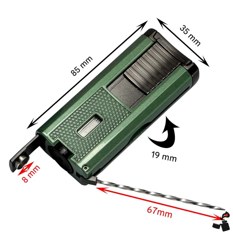 Briquet à Cigare LUBINSKI – Triple Flamme Jet avec Perce-Cigare, Support 11 Briquet à Cigare LUBINSKI – Triple Flamme Jet avec Perce-Cigare, Support Taille