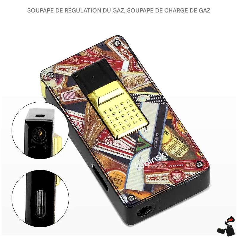 Coffret Cigare Lubinski – Briquet Torche Double Jet, Coupe-Cigare, Cendrier 3 coffret-cigare-lubinski-set-premium-soupape