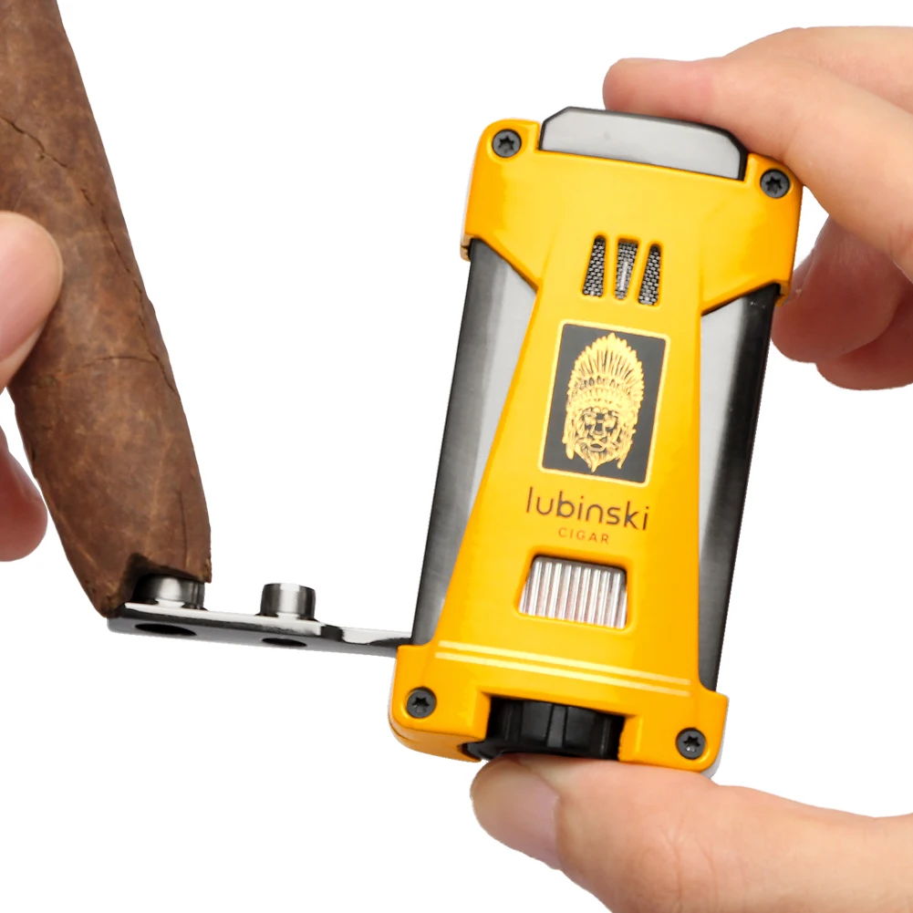 LUBINSKI Briquet Torche 3 Jets Métallique pour Cigares 5 LUBINSKI Briquet Torche 3 Jets Métallique pour Cigares – Image 5