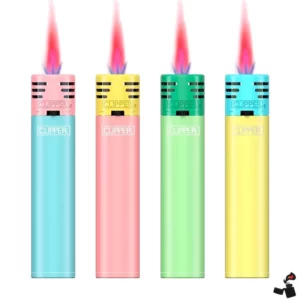 4 Briquets Clipper Flamme Turbo, Résistant au Vent