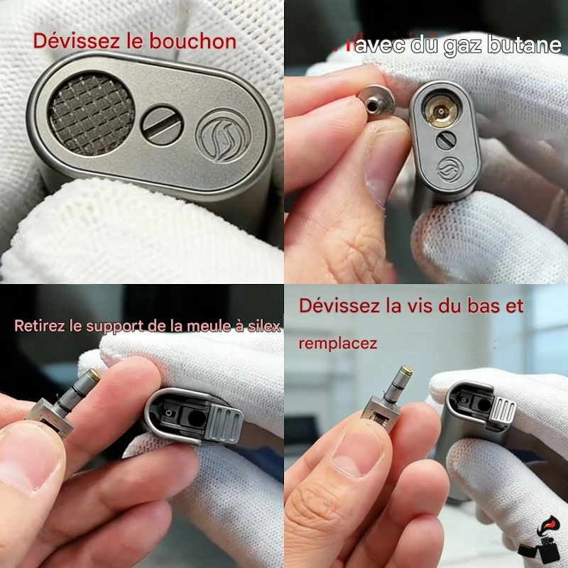 Briquet Titane Falcon Rechargeable au Gaz 12 Briquet Titane Mat Molette Rechargeable Changer