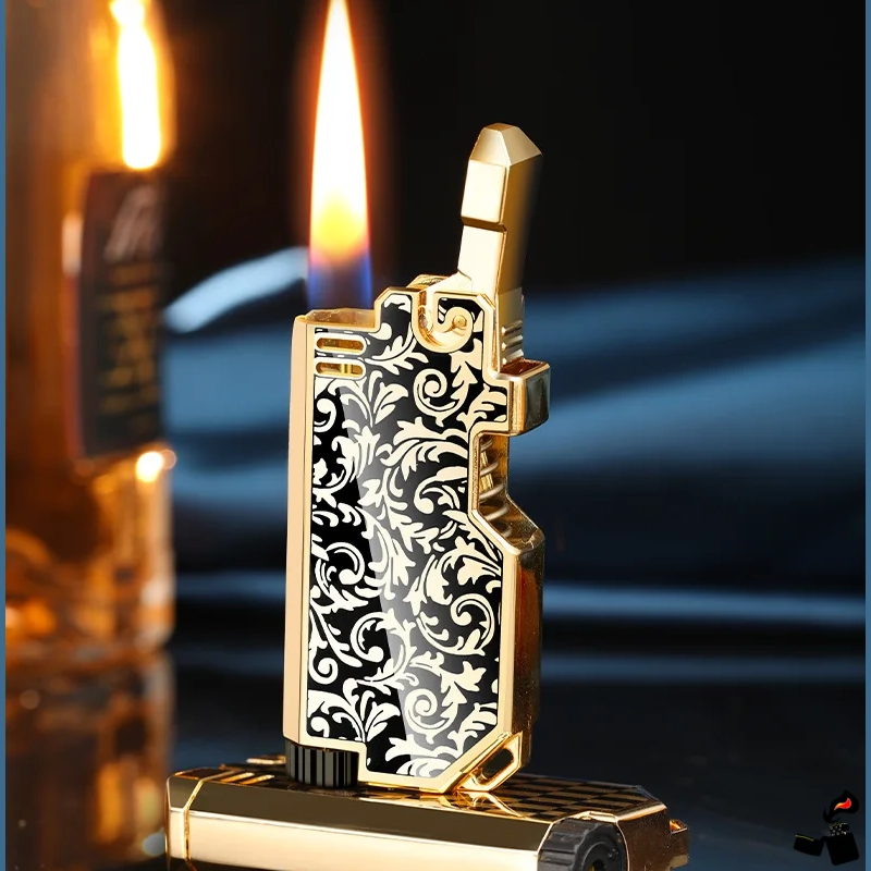 Briquet à Gaz Flamme Ouverte Lucky Flower 2 Briquet à Gaz Flamme Ouverte Lucky Flower Allumé