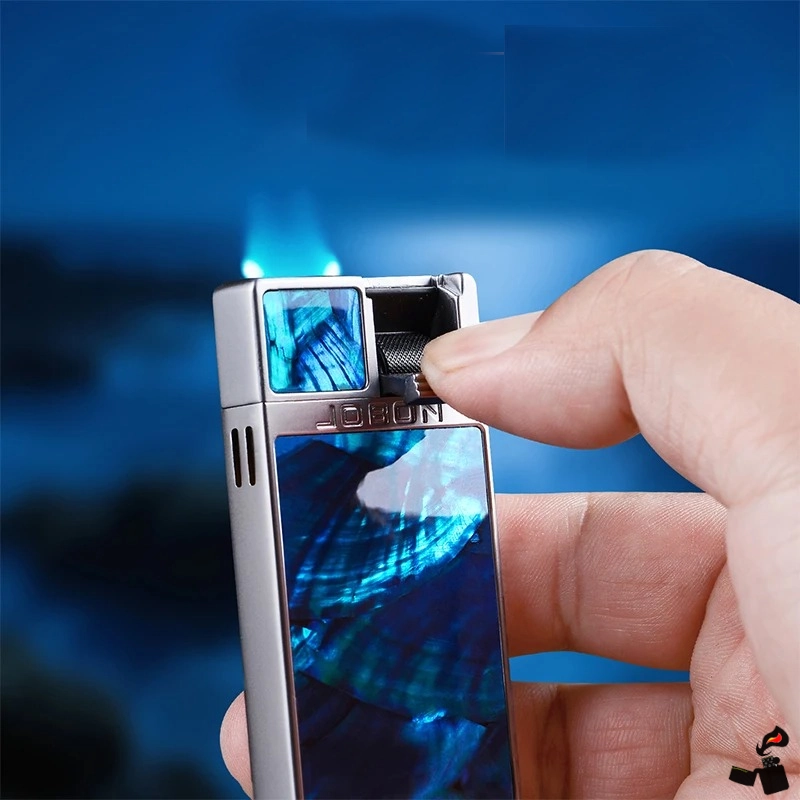 Briquet JOBON Flamme Bleue, Incrustation Nacre 4 Briquet JOBON Flamme Bleue, Incrustation Nacre – Image 4