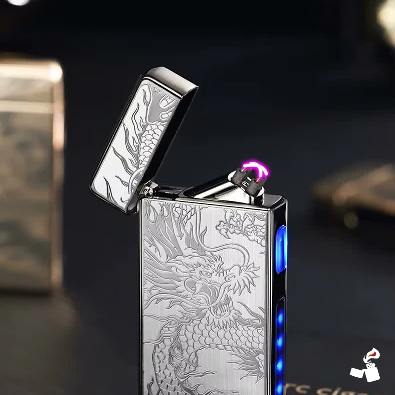 Briquet Électrique Dragon Gravé Double Arc 4 Briquet Électrique Dragon Gravé Double Arc – Image 4