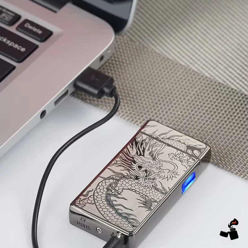 Briquet Électrique Dragon Gravé Double Arc 6 Briquet Électrique Dragon Gravé Double Arc – Image 6