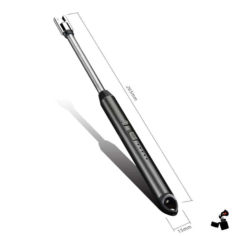 Briquet Long à Col Flexible, Arc Électrique Rechargeable USB 2 Briquet long flexible : 265 mm de long, 15 mm de diamètre