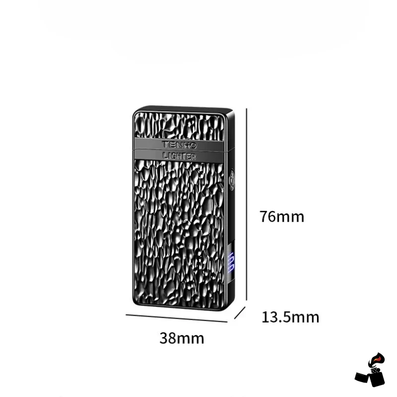 Briquet Électrique Grand Arc avec Lampe LED 5 Dimensions du briquet électrique : 76 x 38 x 13,5 mm