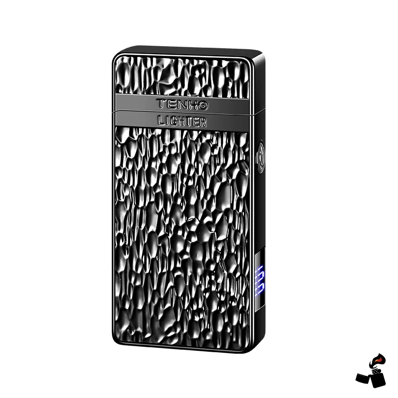 Briquet Électrique Grand Arc avec Lampe LED 1 Briquet électrique grand arc noir martelé